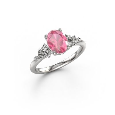 Verlobungsring Emma OVL 950 Platin Pink Saphir 8x6 mm