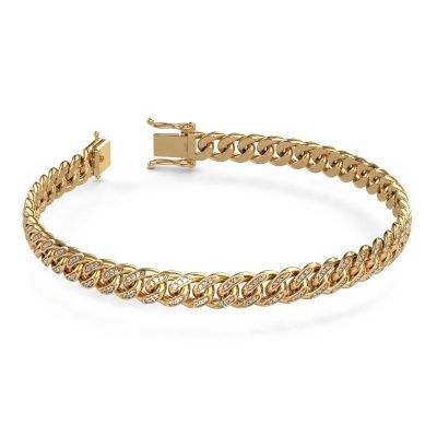 Cuban link armband ±8 mm goud diamant