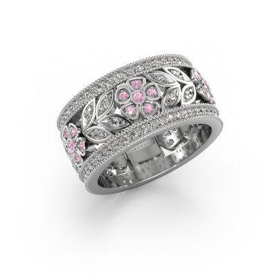 Ring Elanor 585 white gold pink sapphire 1 mm