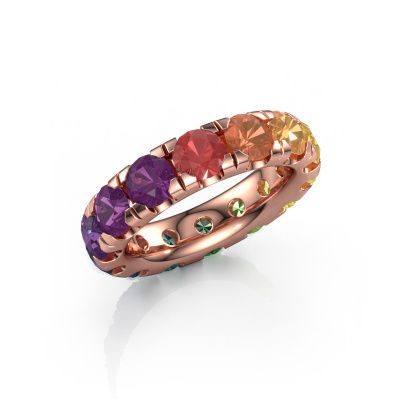 Stackable ring Jackie 4.7 585 rose gold Rainbow sapphire 1 4.7 mm