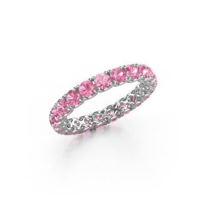 Aanschuifring Estee 2.9 585 witgoud roze saffier 2.9 mm