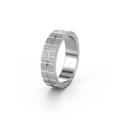 Bague d'amitié WH2011L 950 platine diamant brun ±5x1.8 mm