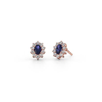 Boucles d'oreilles Leesa 585 or rose saphir 6x4 mm