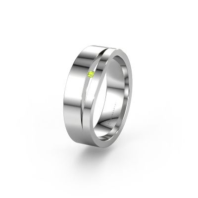 Wedding ring WH6000L16AP 585 white gold peridot ±0.24x0.07 in