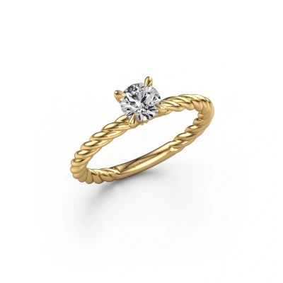 Bague de fiançailles Twanna 585 or jaune diamant synthétique 0.50 crt