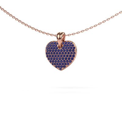 Pendant Heart 5 585 rose gold sapphire 0.8 mm