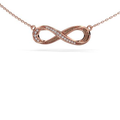 Collier Infinity 2 585 rosé goud bruine diamant 0.123 crt