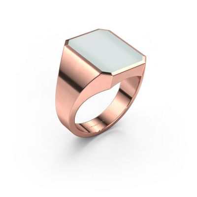 Signet ring Lars 4 585 rose gold green sardonyx 15x12 mm