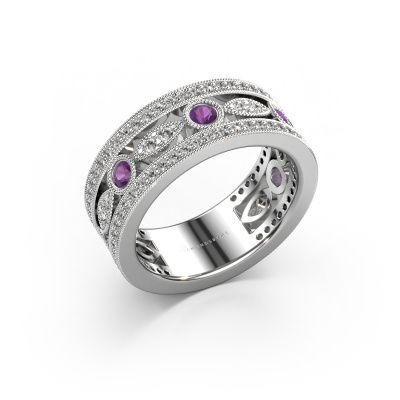 Ring Jessica 585 white gold amethyst 2.5 mm