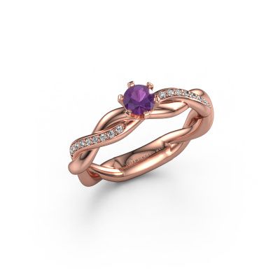 Engagement ring Page 585 rose gold amethyst 5.4 mm