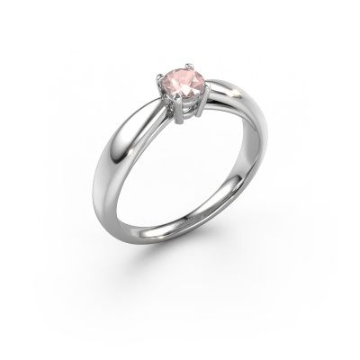 Engagement ring Nichole 950 platinum morganite champagne 4.2 mm