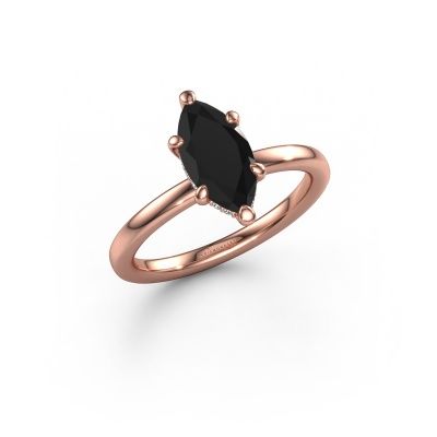 Engagement ring Simone MRQ 2 585 rose gold black diamond 1.556 crt