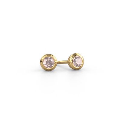 Stud earrings Shemika 585 gold morganite champagne 4 mm