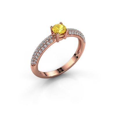 Ring Marjan 585 rosé goud gele saffier 4.2 mm