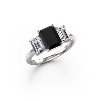 Verlovingsring Sandra 950 platina zwarte diamant 3.50 crt