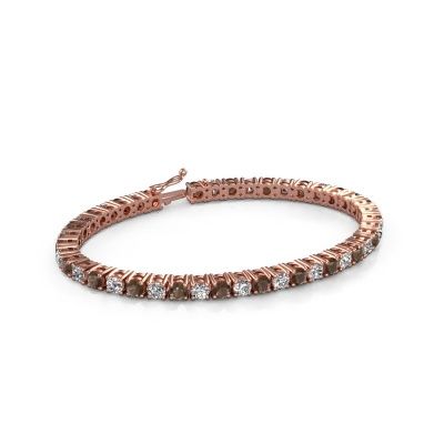 Tennis bracelet Karin 4 mm 585 rose gold smokey quartz 4 mm