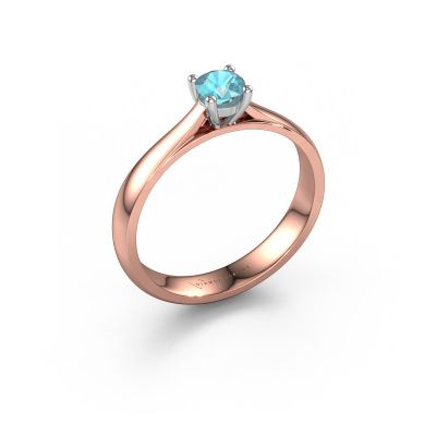 Engagement ring Sam 585 rose gold blue topaz 4.2 mm