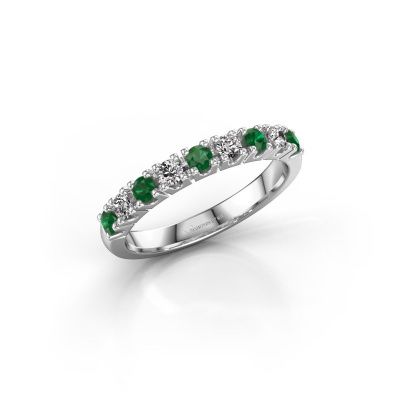 Ring Rianne 9 585 witgoud smaragd 2.4 mm