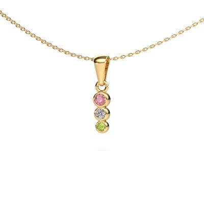 Pendant Felica 585 gold tourmaline pink 2.7 mm