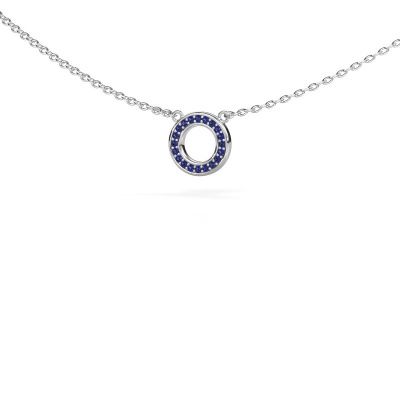 Pendant Round 2 585 white gold sapphire 0.8 mm