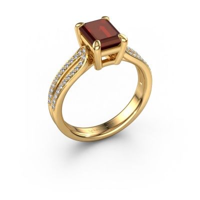 Engagement ring Antonia eme 2 585 gold garnet 8x6 mm