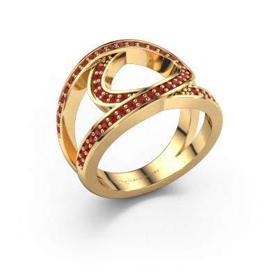 Ring Louise 585 goud robijn 1.2 mm