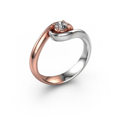 Verlovingsring Linn 585 rosé goud diamant 0.25 crt