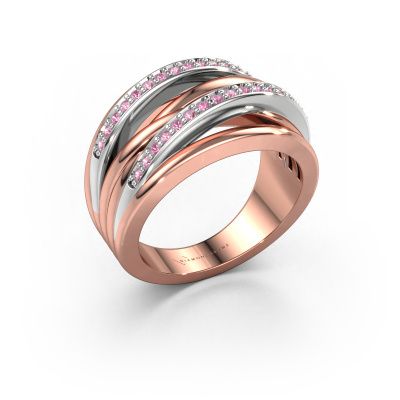 Ring Annabel 2 585 rose gold pink sapphire 1.2 mm
