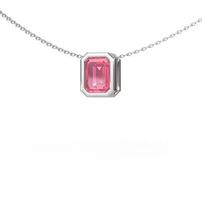 Pendant Lavon EME 585 white gold pink sapphire 8x6 mm