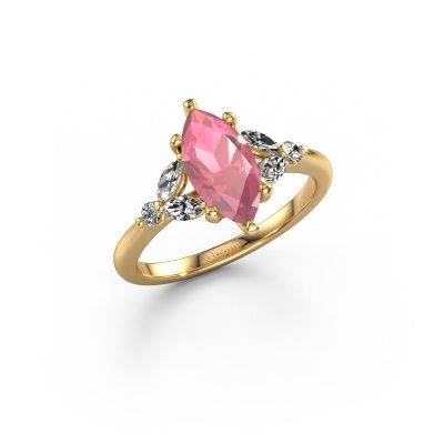 Engagement ring Megan MRQ 585 gold tourmaline pink 11x5.5 mm