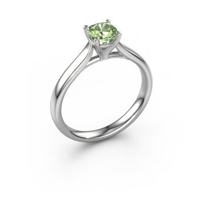 Engagement ring Mignon cus 1 585 white gold green lab grown diamond 5 mm