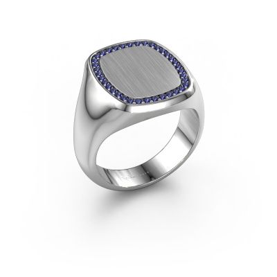 Men's ring Floris Cushion 4 585 white gold sapphire 1.2 mm