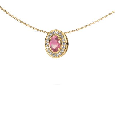 Necklace Madelon 585 gold tourmaline pink 6x4 mm