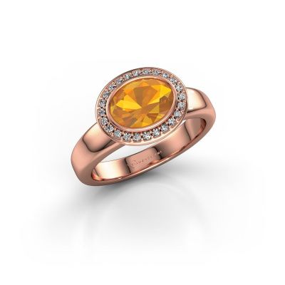 Ring Salena 585 rosé goud citrien 8x6 mm