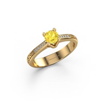 Engagement ring Mei 585 gold yellow sapphire 4.7 mm