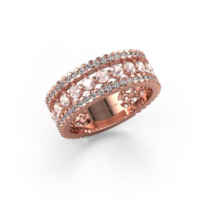 Ring Elizbeth 2 585 rose gold morganite champagne 2.4 mm