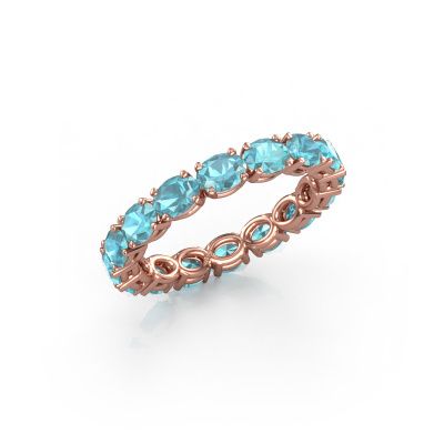 Ring Vivienne OVL 4x3 585 Roségold Blau Topas 4x3 mm