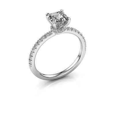 Bague de fiançailles Crystal ASSC 4 585 or blanc diamant 1.25 crt
