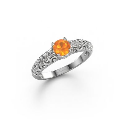 Bague de fiançailles Mellie 950 platine citrine 5 mm