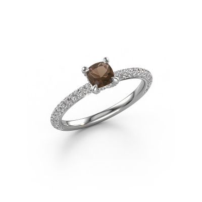Engagement ring Saskia 2 cus 950 platinum smokey quartz 4.5 mm