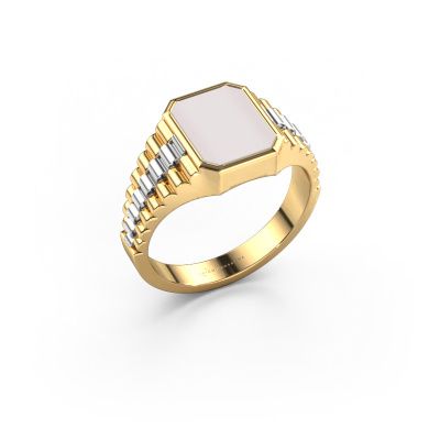 Siegelring Brent 1 585 Gold Rot Lagenstein 10x8 mm