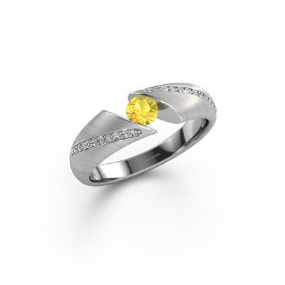 Bague Hojalien 2 585 or blanc saphir jaune 4.2 mm