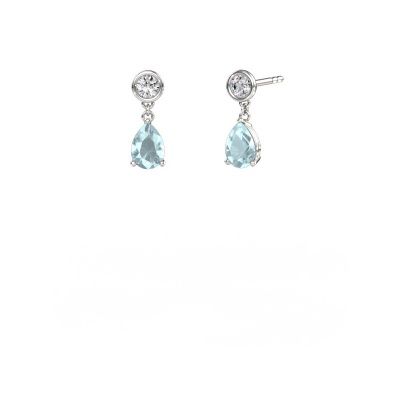 Drop earrings Lacey PER 585 white gold aquamarine 7x5 mm