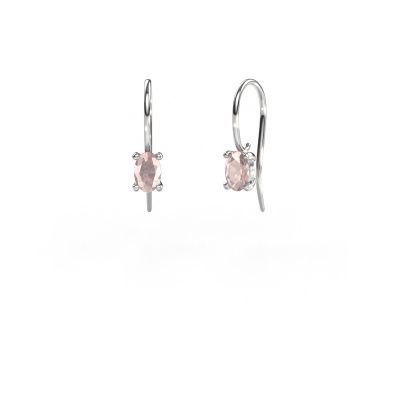 Drop earrings Cleo OVL 585 white gold morganite champagne 7x5 mm