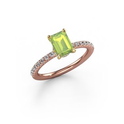 Verlobungsring Crystal EME 4 585 Roségold Peridot 7x5 mm