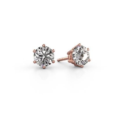 Boucles d'oreilles Fay 585 or rose diamant 1.00 crt