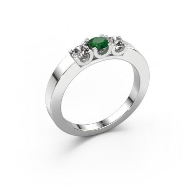 Ring Selina 1 585 white gold emerald 3.7 mm
