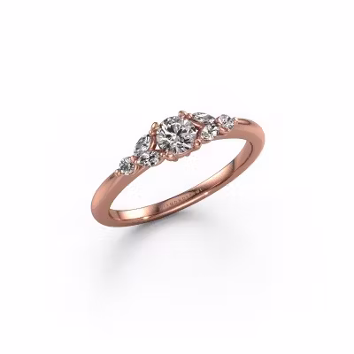 Engagement ring Megan RND 585 rose gold diamond 0.400 crt