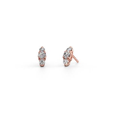 Boucles d'oreilles Amie 585 or rose diamant synthétique 0.90 crt