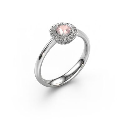 Engagement ring Debi 585 white gold morganite champagne 4.2 mm